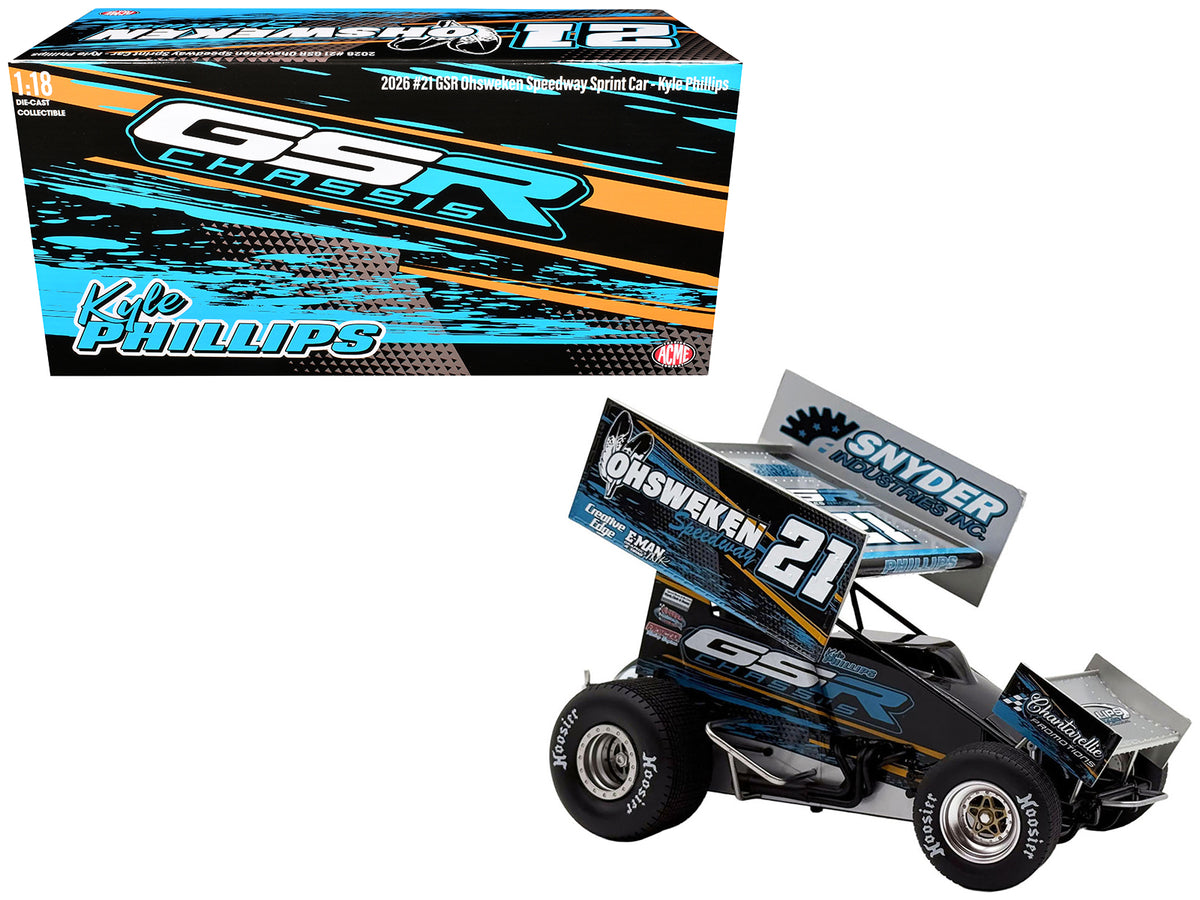 Winged Sprint Car #21 Kyle Phillips 'GSR Chassis - Ohsweken Speedway' (2026) 1/18 Diecast Model Car by ACME