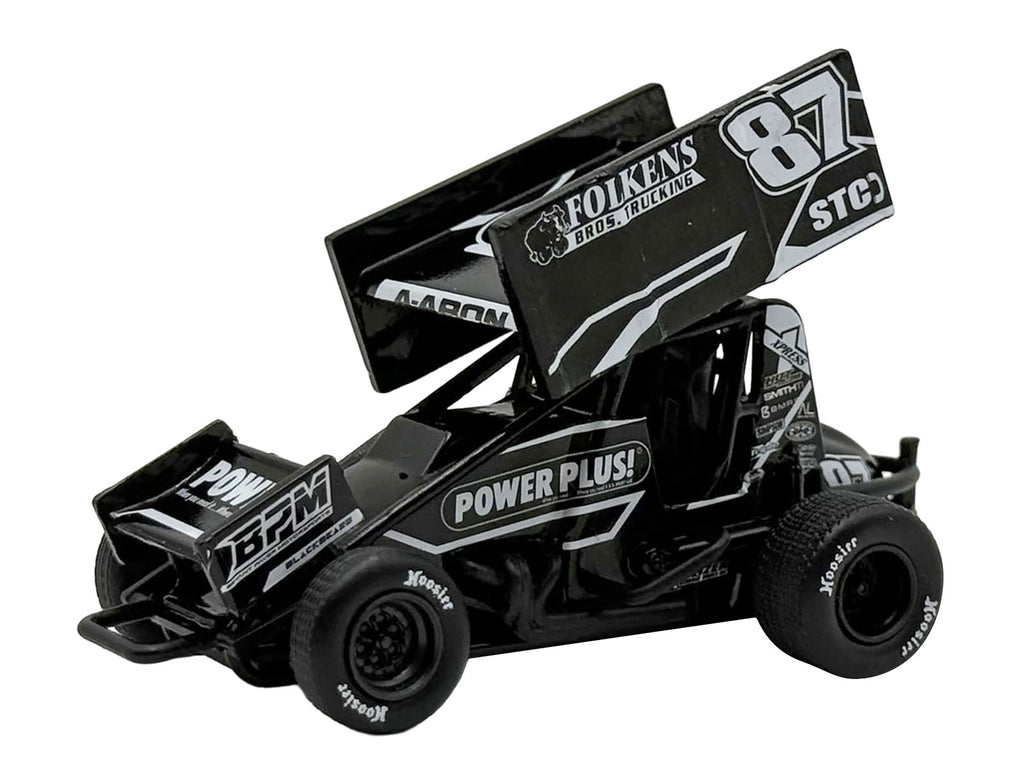 Winged Sprint Car #87 Aaron Reutzel 'Power Plus' Black (2026) 1/50 Diecast Model Car by ACME