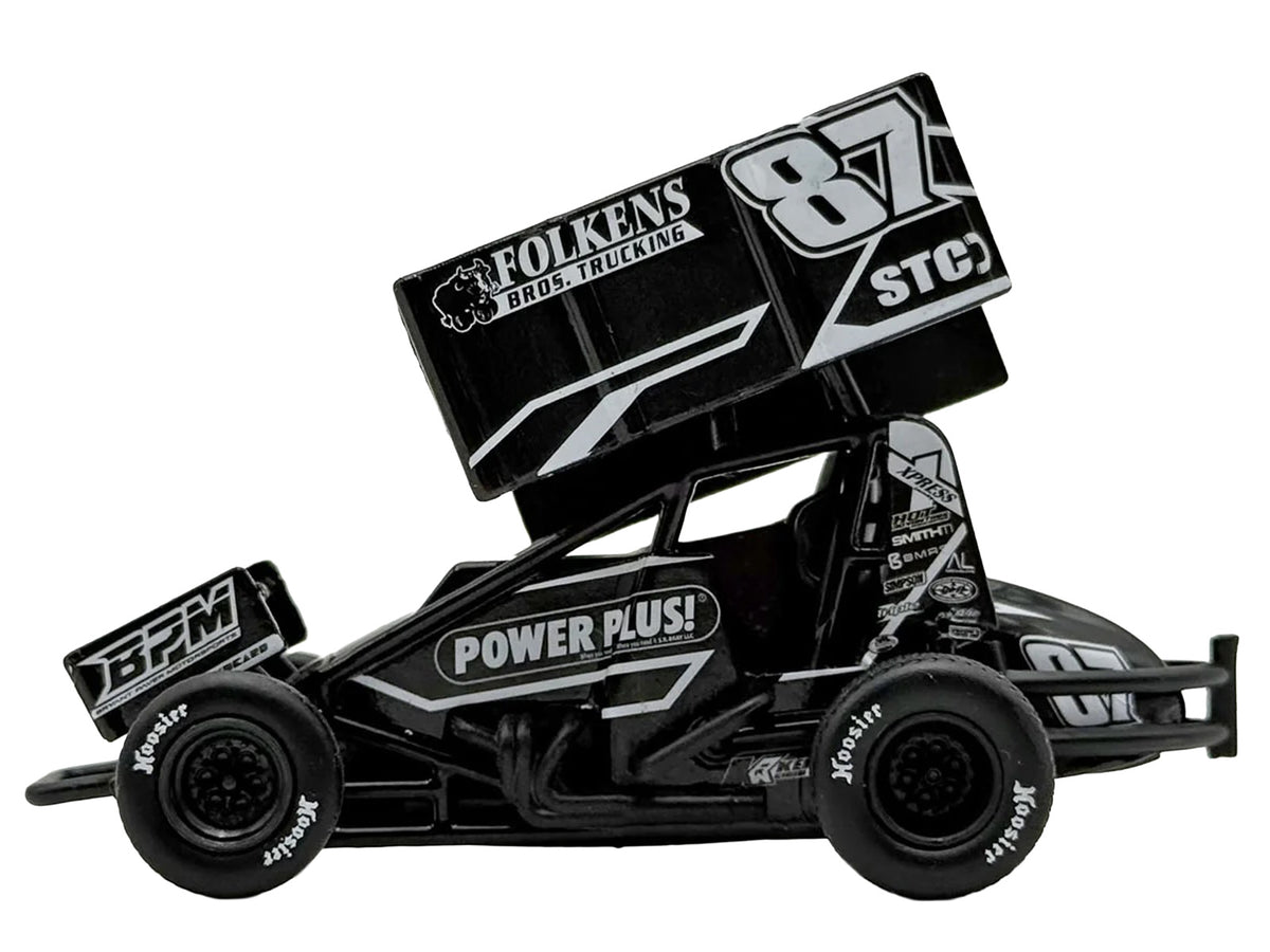 Winged Sprint Car #87 Aaron Reutzel 'Power Plus' Black (2026) 1/50 Diecast Model Car by ACME