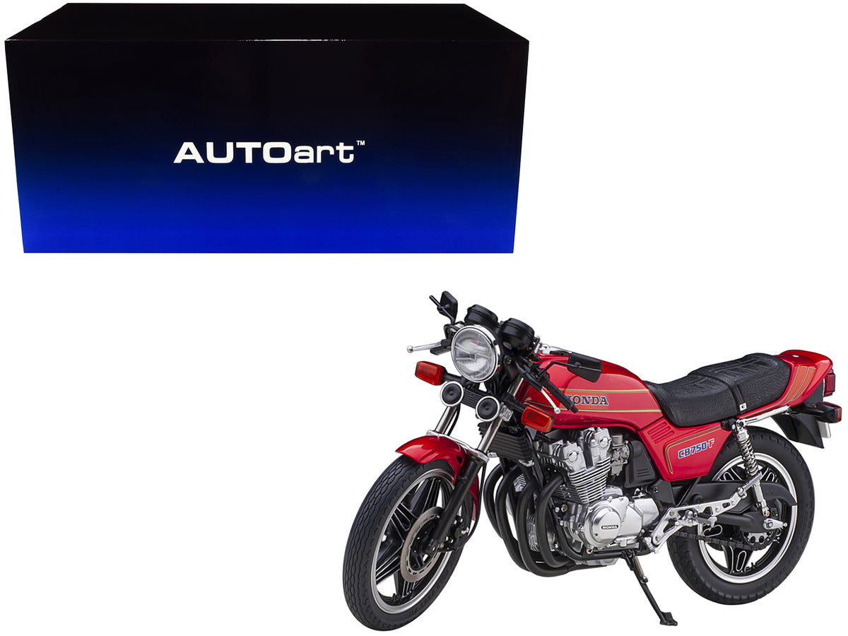 Honda CB750F Motorcycle Red with Helmet 'Baribari Legend' (1986) OVA 1/12 Model by Autoart