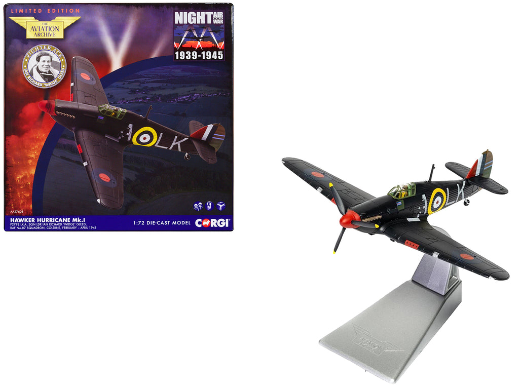 Hawker Hurricane Mk.I Fighter Aircraft 'Sqn Ldr. Ian Richard 'Widge' Gleed No.87 Sqn Colerne' (1941) British Royal Air Force 'The Aviation Archive' Series 1/72 Diecast Model by Corgi