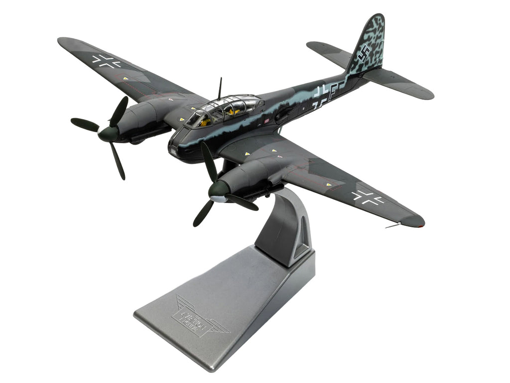 Messerschmitt Me 410A-1 Aircraft 'U5+FE Lt. Rudolf Abrahamczik 14./KG.2 Laon-Athies Airfield France' (1943) German Luftwaffe 'The Aviation Archive' Series 1/72 Diecast Model Car by Corgi