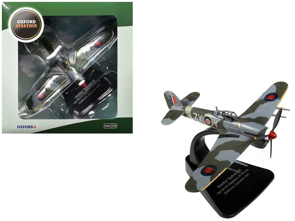 Hawker Typhoon Mk.IB Fighter-Bomber Aircraft 'MP126 No.247 Squadron Gerald Stapleton RAF Eindhoven Holland' (1944) Royal Air Force 'Oxford Aviation' Series 1/72 Diecast Model Airplane by Oxford Diecast