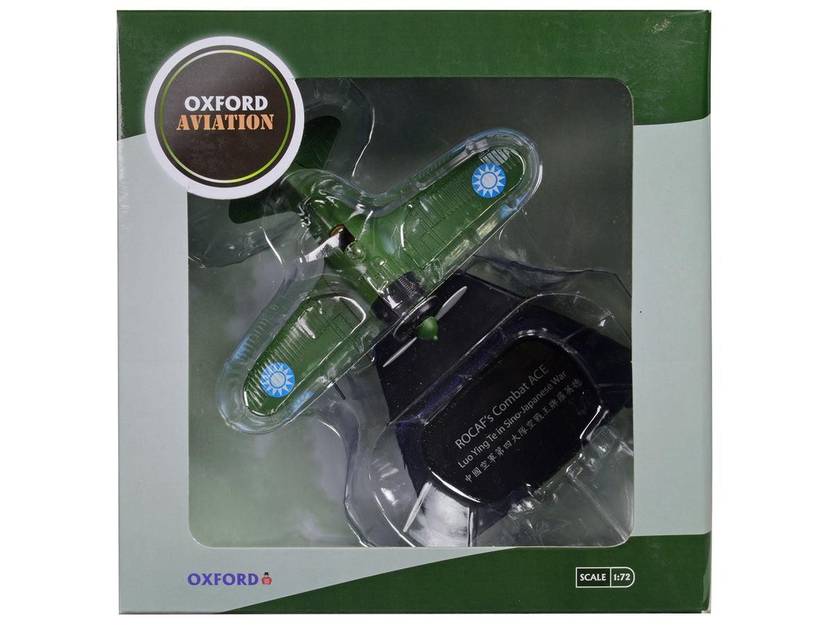 Polikarpov I-16 Fighter Aircraft 'Combat Ace Luo Ying Te Taiwan Sino-Japanese War' Republic of China Air Force 'Oxford Aviation' Series 1/72 Diecast Model Airplane by Oxford Diecast