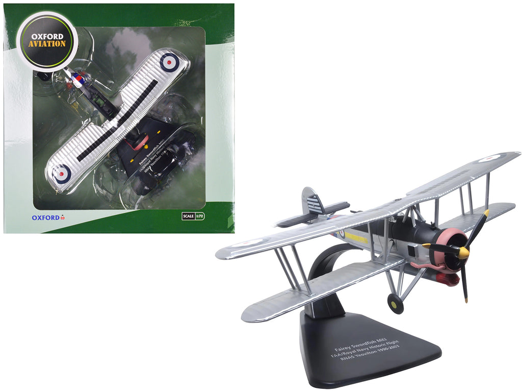 Fairey Swordfish Mk I Bomber Aircraft 'FAA Historic Flight RNAS Yeovilton' Royal Navy 'Oxford Aviation' Series 1/72 Diecast Model Airplane by Oxford Diecast