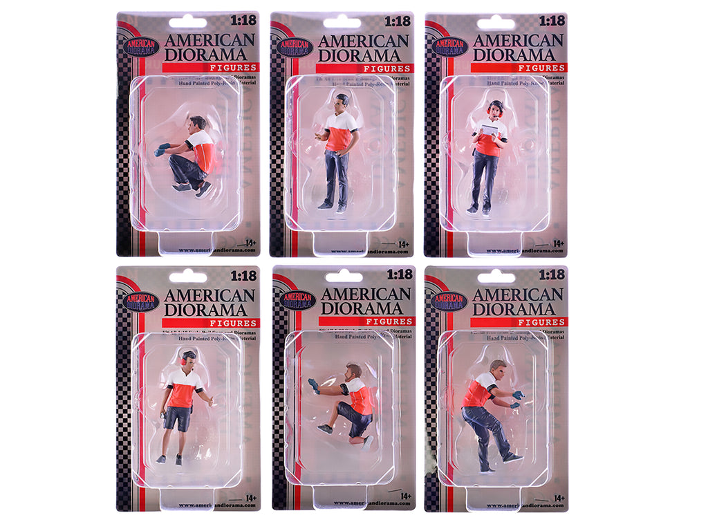 'Race Crew' 6 piece Figure Set for 1/18 scale models by American Diorama