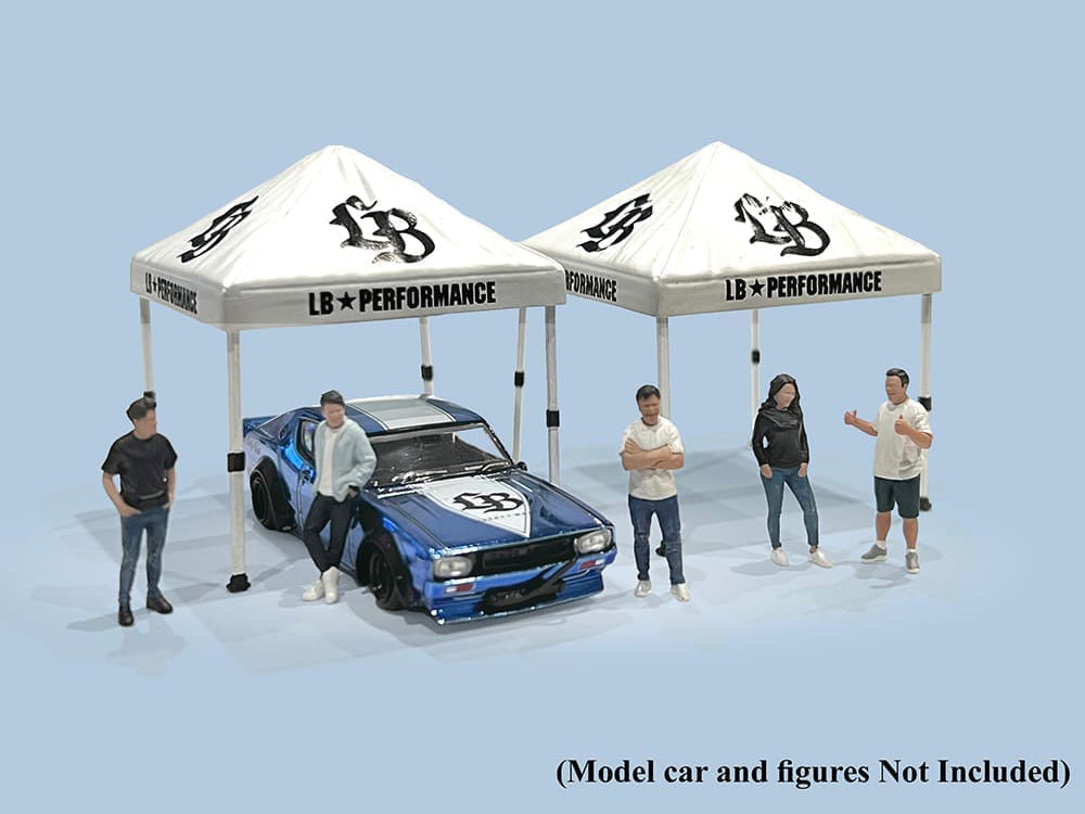 'Liberty Walk' Canopy 2 Piece Set White Limited Edition for 1/64 Scale Models by American Diorama
