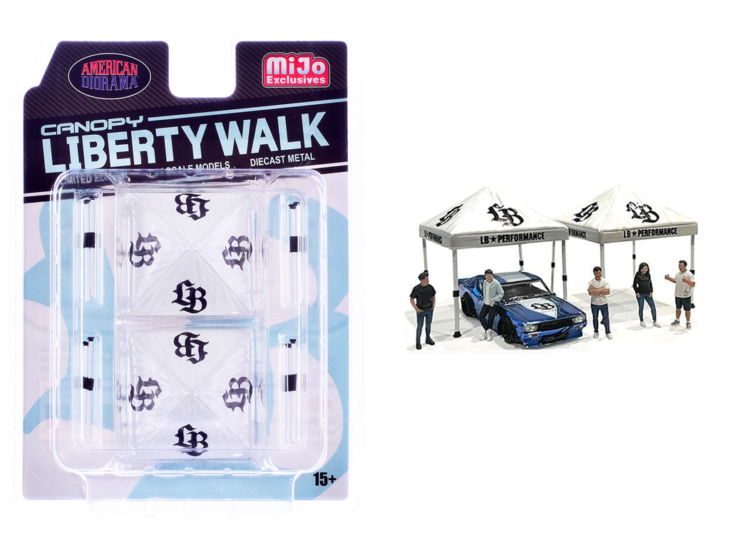 'Liberty Walk' Canopy 2 Piece Set White Limited Edition for 1/64 Scale Models by American Diorama