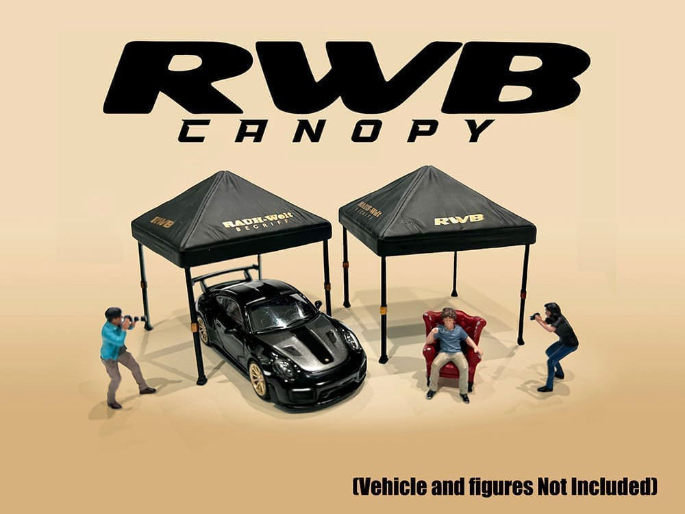'RWB (RAUH-Welt BEGRIFF)' Canopy 2 Piece Set Black Limited Edition for 1/64 Scale Models by American Diorama