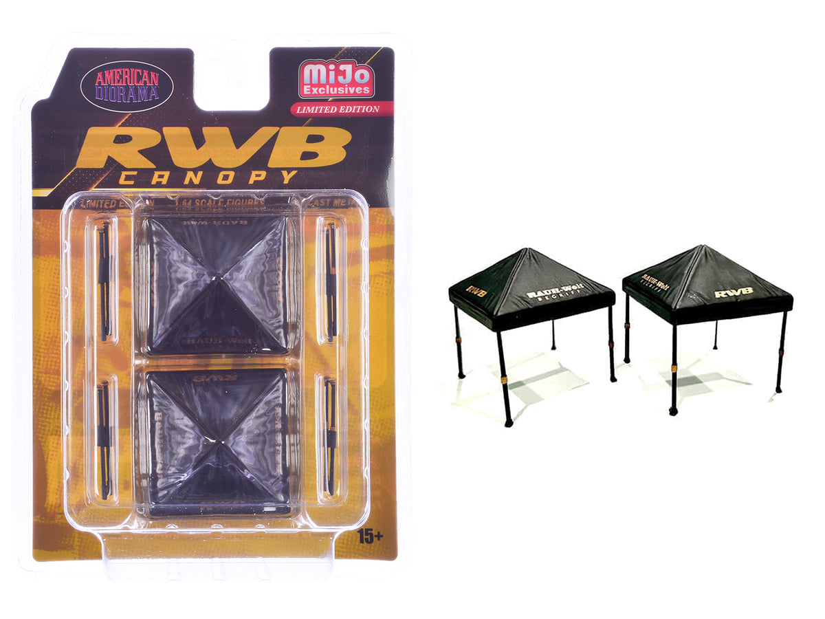 'RWB (RAUH-Welt BEGRIFF)' Canopy 2 Piece Set Black Limited Edition for 1/64 Scale Models by American Diorama