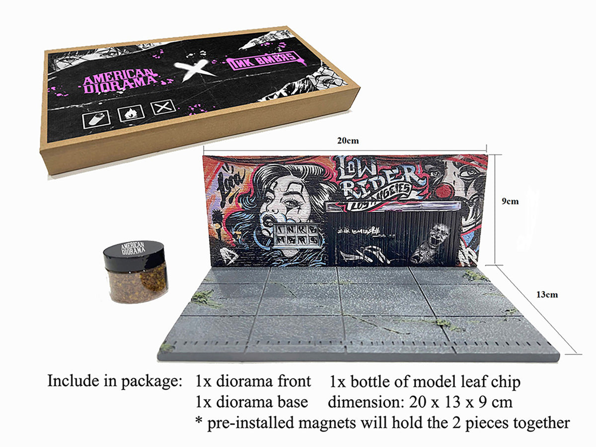 'American Diorama X INK BMBRS - LA Lowrider' Street Art Diorama for 1/64 Scale Models by American Diorama