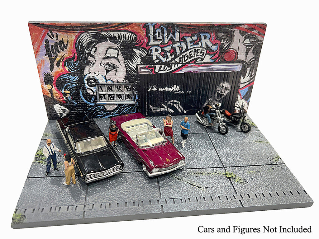 'American Diorama X INK BMBRS - LA Lowrider' Street Art Diorama for 1/64 Scale Models by American Diorama