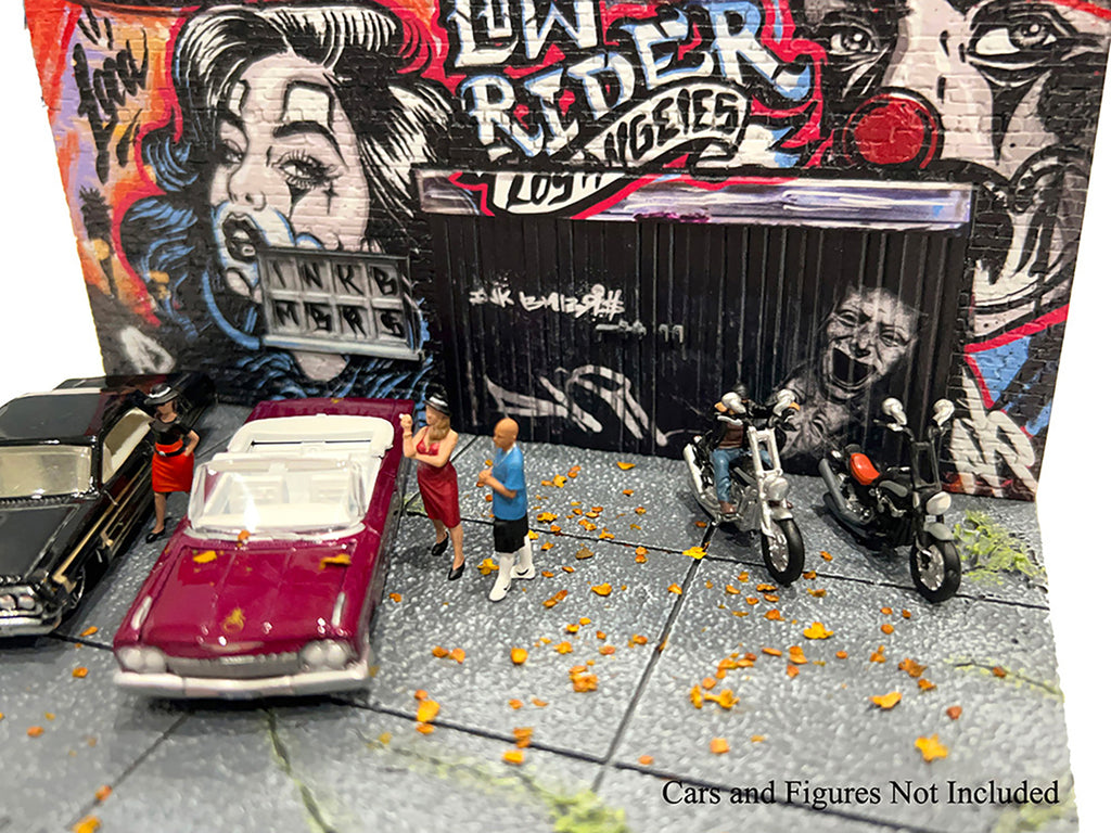 'American Diorama X INK BMBRS - LA Lowrider' Street Art Diorama for 1/64 Scale Models by American Diorama