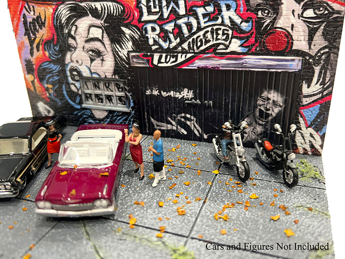 'American Diorama X INK BMBRS - LA Lowrider' Street Art Diorama for 1/64 Scale Models by American Diorama