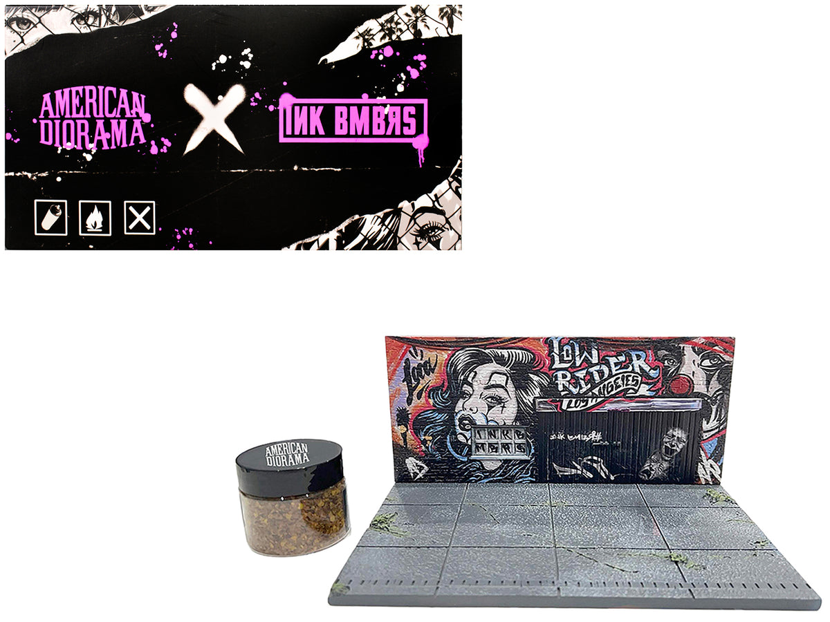 'American Diorama X INK BMBRS - LA Lowrider' Street Art Diorama for 1/64 Scale Models by American Diorama