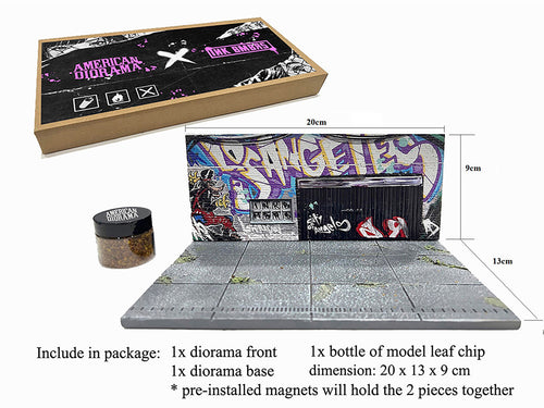 'American Diorama X INK BMBRS - LA Graffiti' Street Art Diorama for 1/64 Scale Models by American Diorama