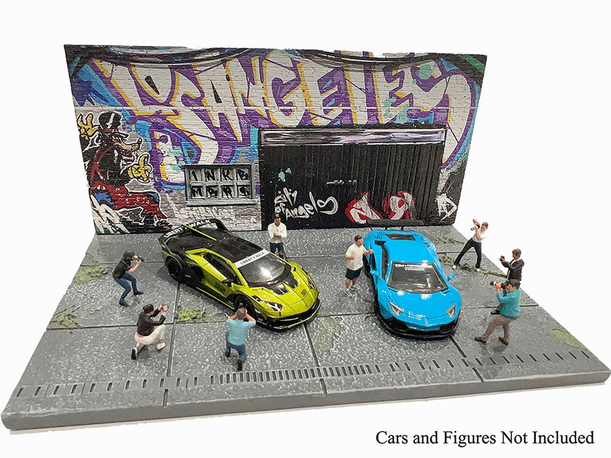 'American Diorama X INK BMBRS - LA Graffiti' Street Art Diorama for 1/64 Scale Models by American Diorama