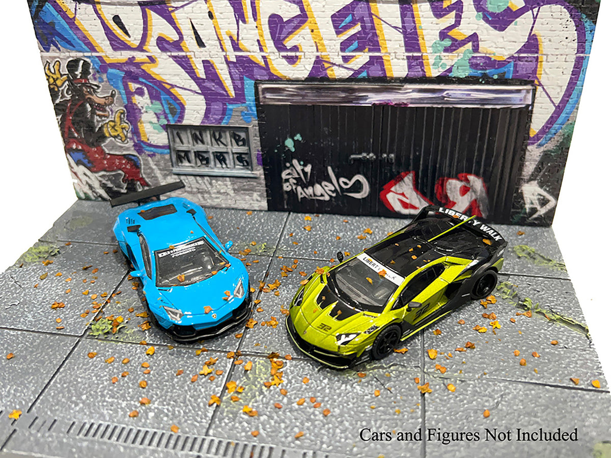 'American Diorama X INK BMBRS - LA Graffiti' Street Art Diorama for 1/64 Scale Models by American Diorama