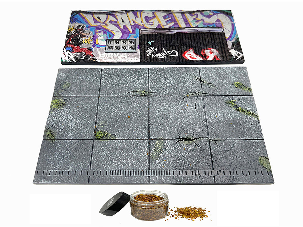 'American Diorama X INK BMBRS - LA Graffiti' Street Art Diorama for 1/64 Scale Models by American Diorama