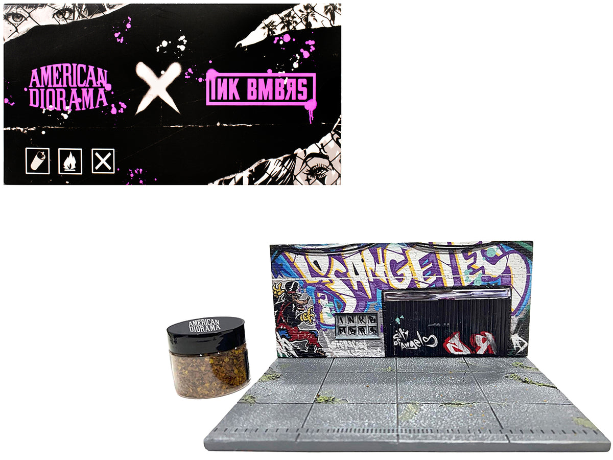 'American Diorama X INK BMBRS - LA Graffiti' Street Art Diorama for 1/64 Scale Models by American Diorama