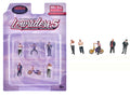 'Lowriders #5' 6 piece (5 People 1 Bicycle) Diecast Figures Set 1/64 Scale Models by American Diorama