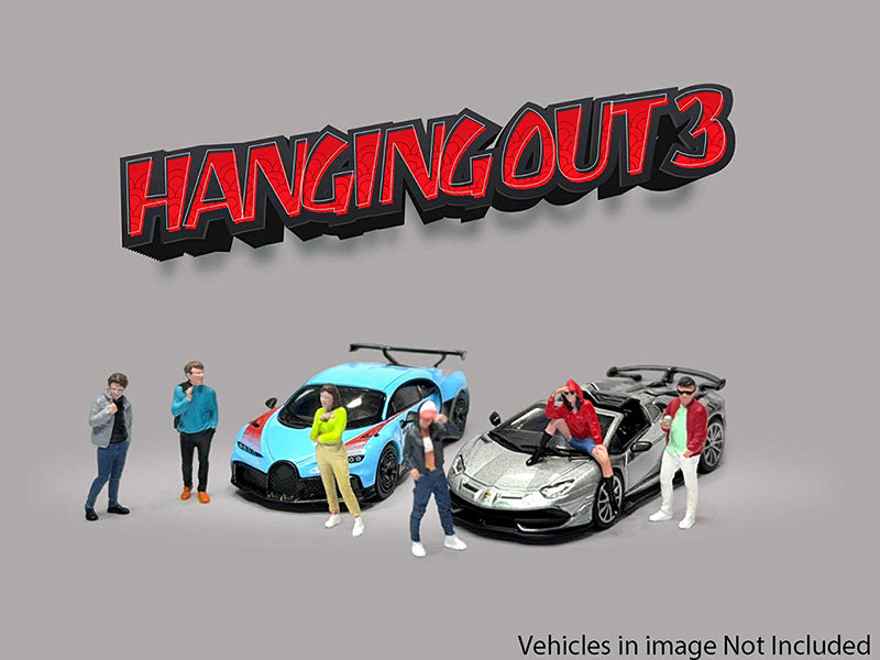 'Hanging Out #3' 6 piece Diecast Figure Set (6 Figures) Limited Edition for 1/64 Scale Models by American Diorama