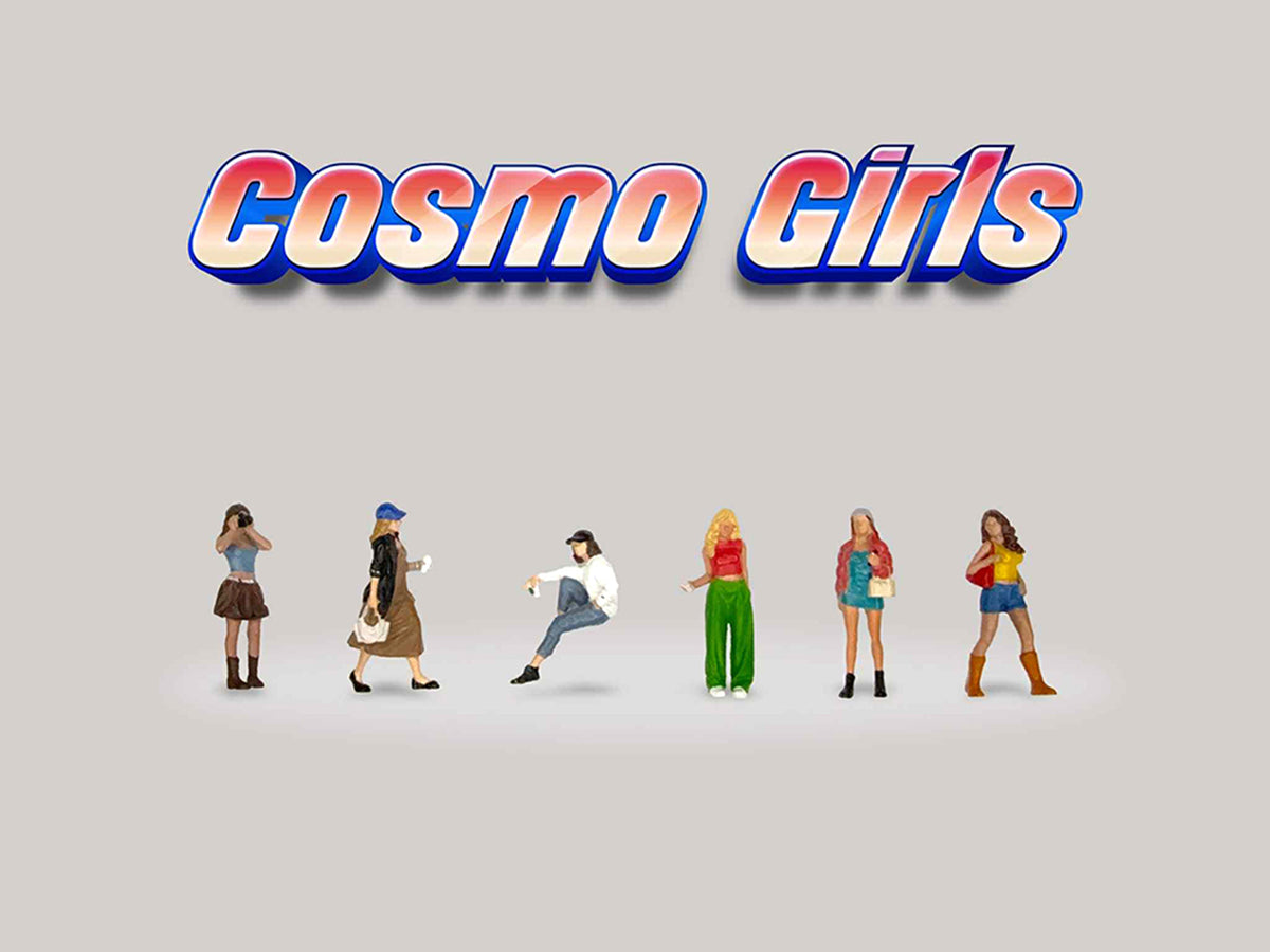 'Cosmo Girls' 6 piece Diecast Figure Set (6 Figures) Limited Edition for 1/64 Scale Models by American Diorama