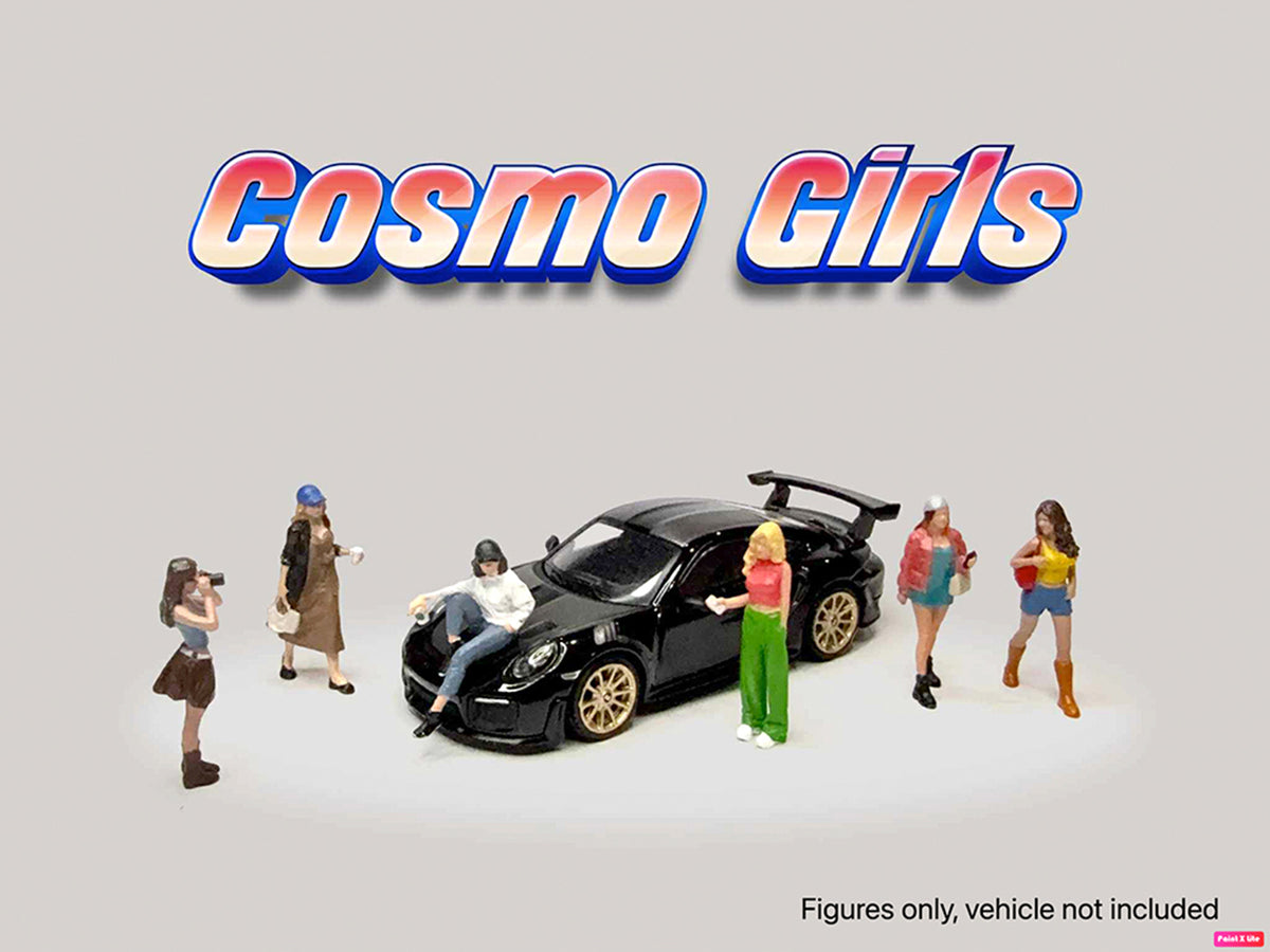 'Cosmo Girls' 6 piece Diecast Figure Set (6 Figures) Limited Edition for 1/64 Scale Models by American Diorama