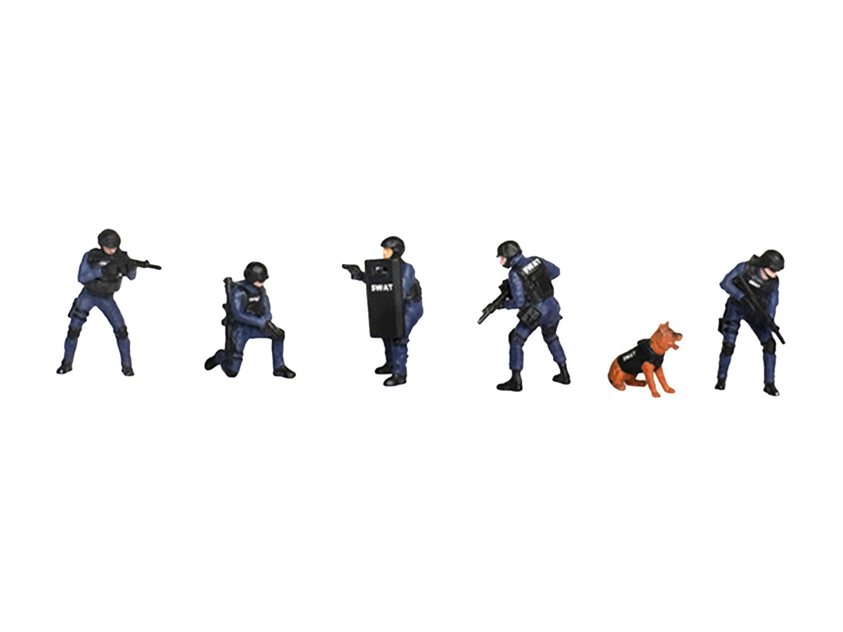 'Tactical Ops Bravo Team' 6 piece Diecast Figure Set (6 Figures) Limited Edition for 1/64 Scale Models by American Diorama
