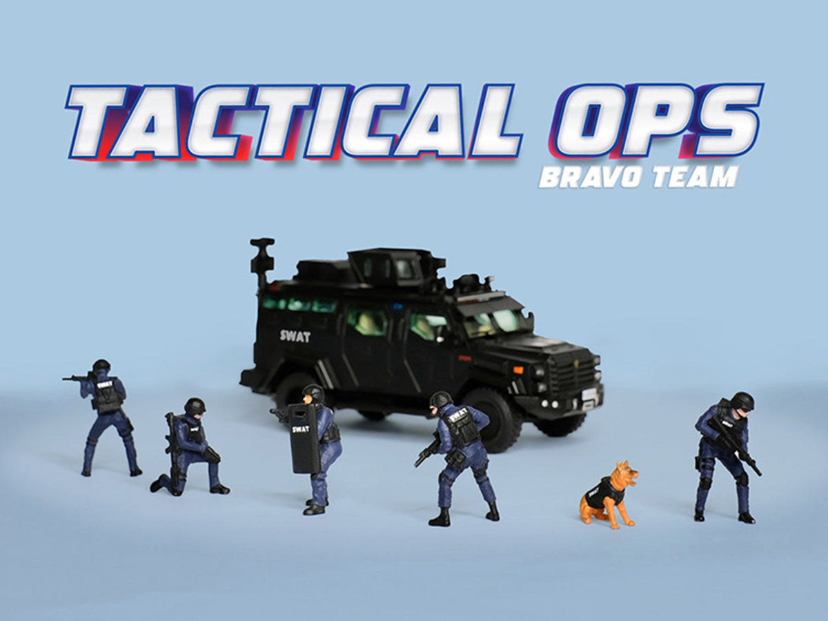 'Tactical Ops Bravo Team' 6 piece Diecast Figure Set (6 Figures) Limited Edition for 1/64 Scale Models by American Diorama