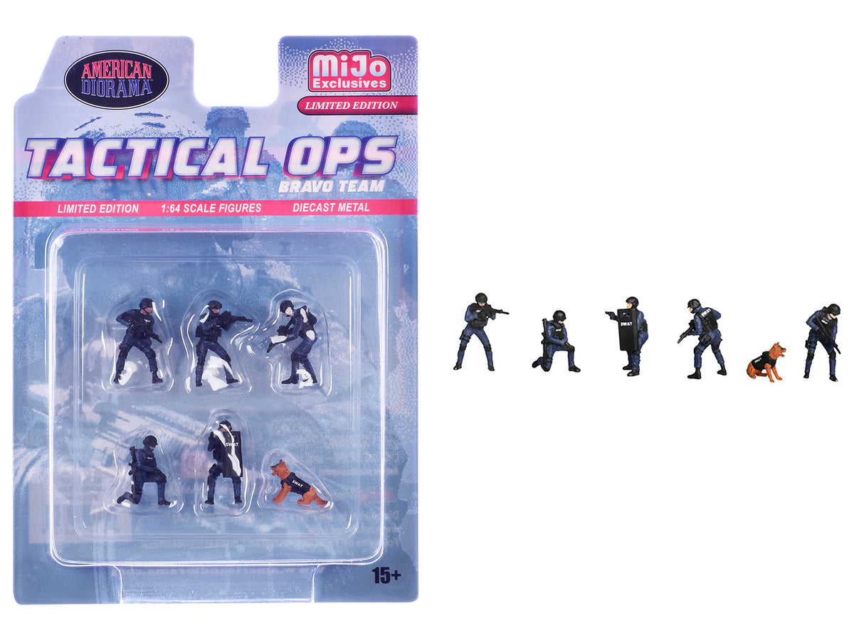 'Tactical Ops Bravo Team' 6 piece Diecast Figure Set (6 Figures) Limited Edition for 1/64 Scale Models by American Diorama
