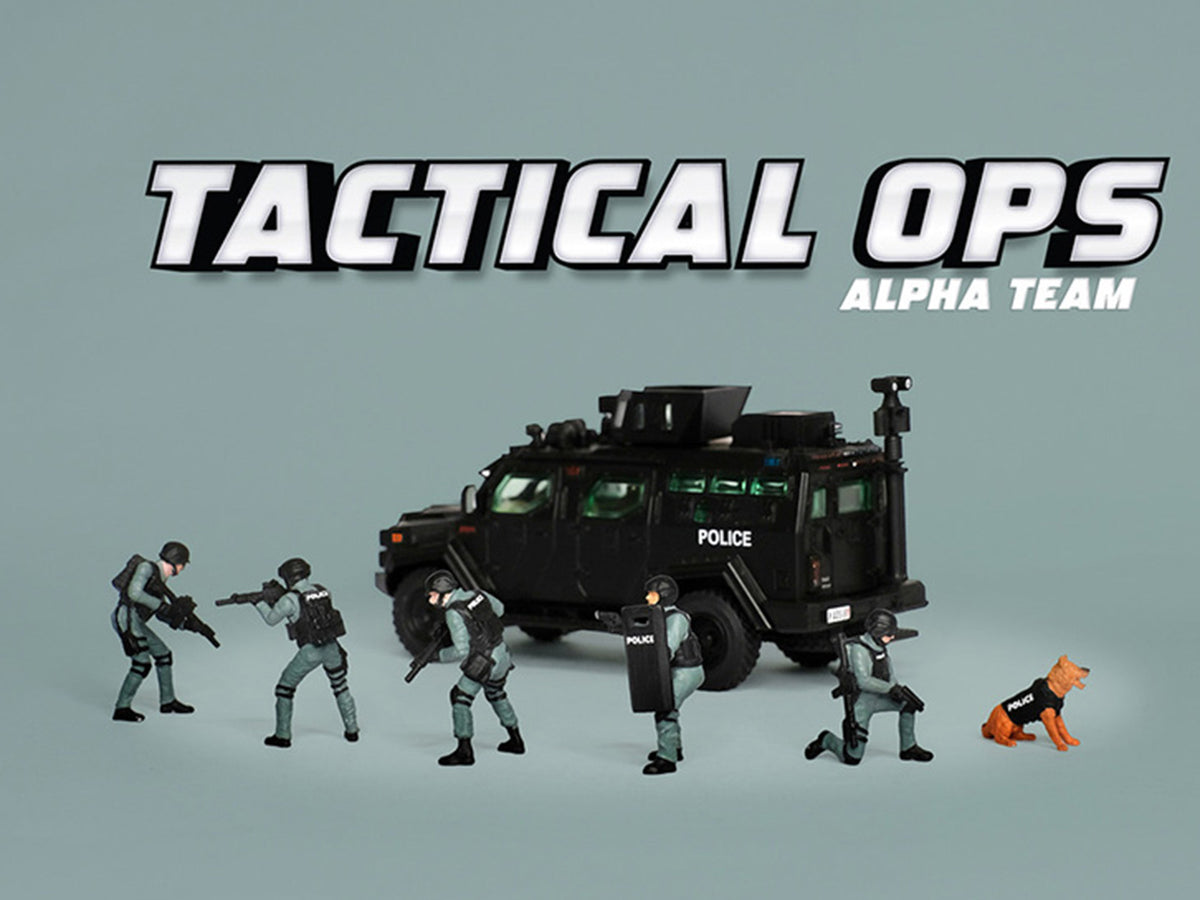 'Tactical Ops Alpha Team' 6 piece Diecast Figure Set (6 Figures) Limited Edition for 1/64 Scale Models by American Diorama