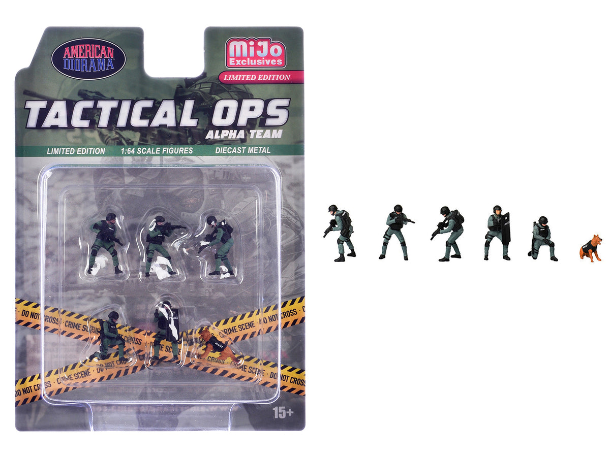 'Tactical Ops Alpha Team' 6 piece Diecast Figure Set (6 Figures) Limited Edition for 1/64 Scale Models by American Diorama