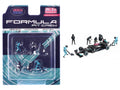 'Formula Pit Crew – Team Black' 6 piece Diecast Figure Set (6 Figures) Limited Edition for 1/64 Scale Models by American Diorama