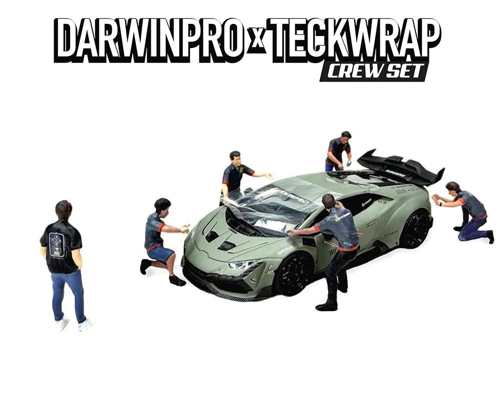 'DarwinPro x Teckwrap Crew' 6 piece Diecast Figure Set (6 Figures) Limited Edition for 1/64 Scale Models by American Diorama