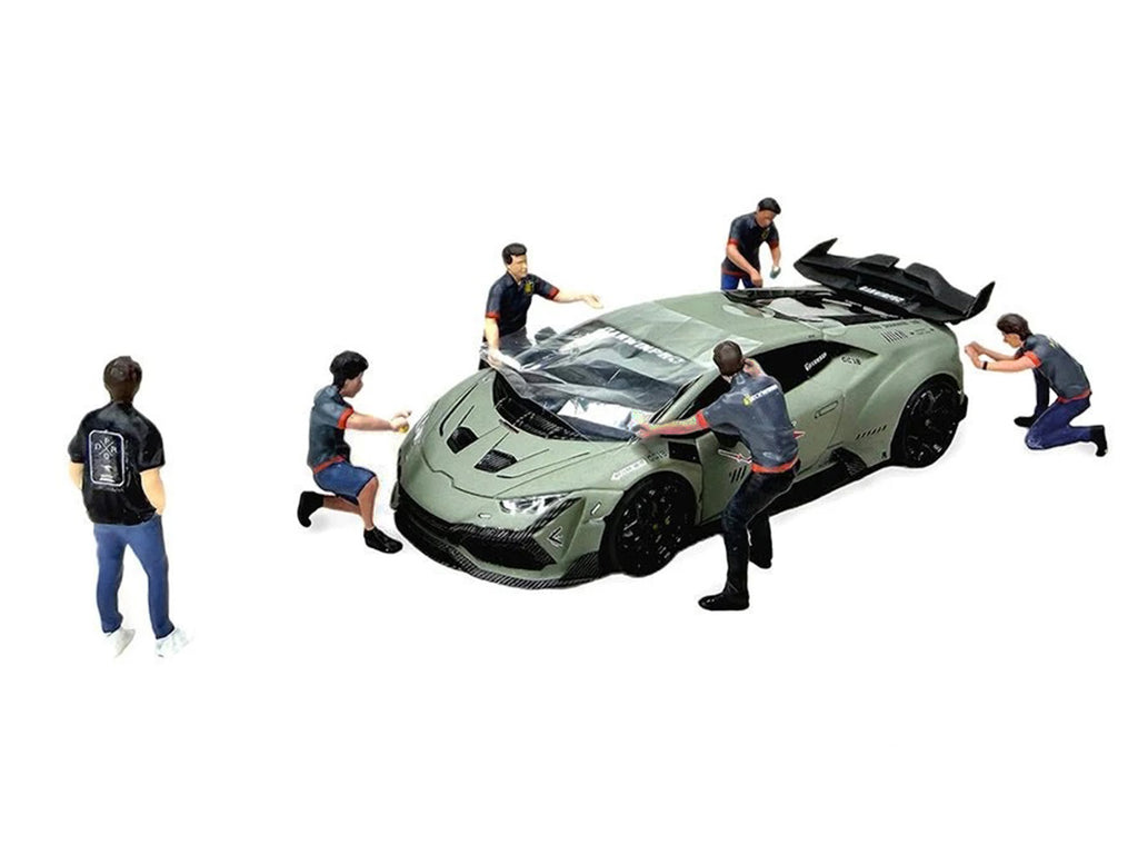 'DarwinPro x Teckwrap Crew' 6 piece Diecast Figure Set (6 Figures) Limited Edition for 1/64 Scale Models by American Diorama