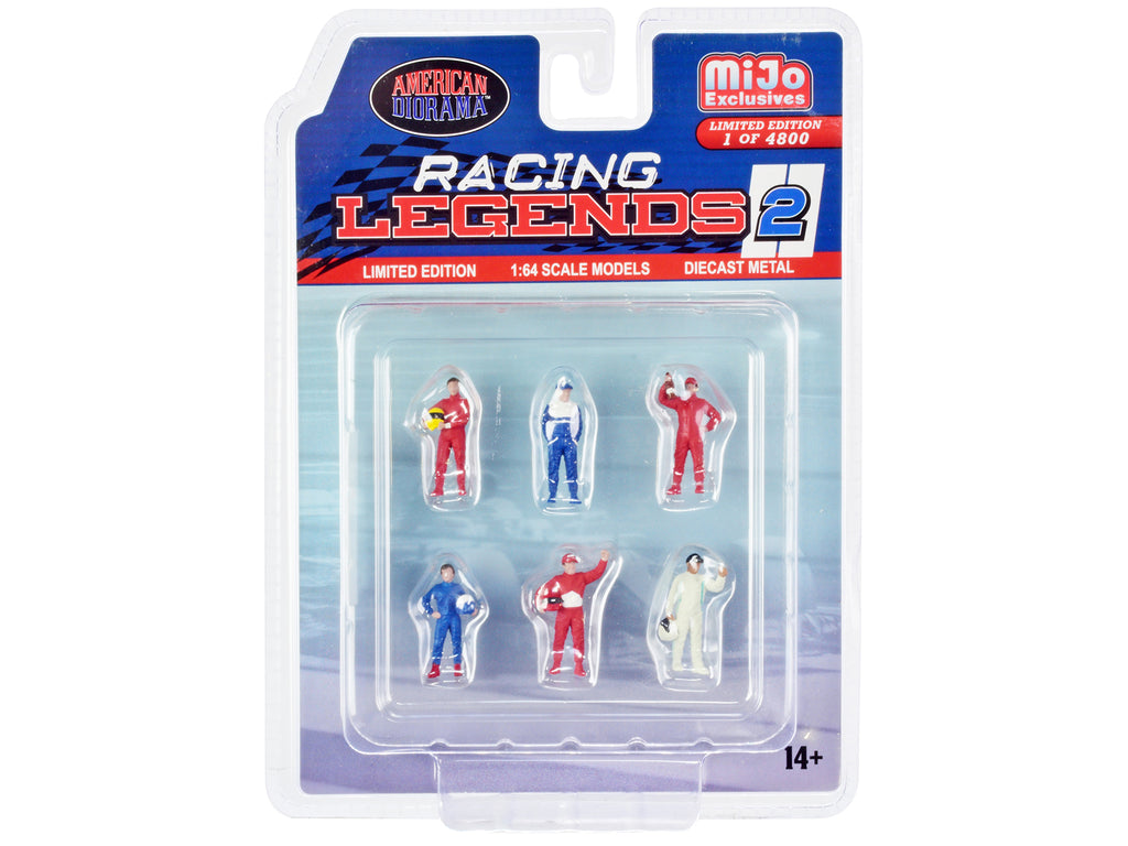 'Racing Legends 2' 6 piece Diecast Set (6 Driver Figures) Limited Edition to 4800 pieces Worldwide for 1/64 Scale Models by American Diorama