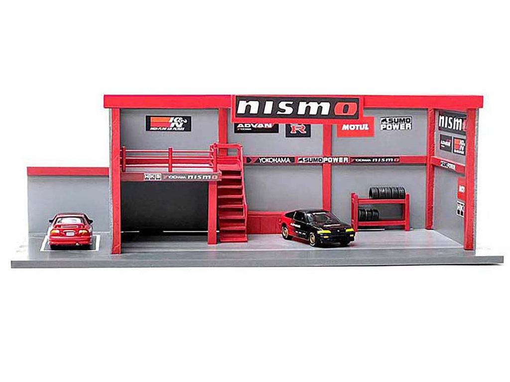 'Garage Diorama Advan' Diorama with Decals for 1/64 Scale Models by American Diorama