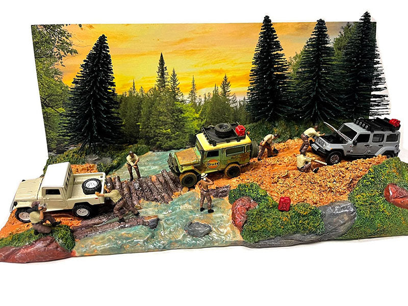 'Overland Off-Road' Diorama with Forest Background for 1/64 Scale Models by American Diorama