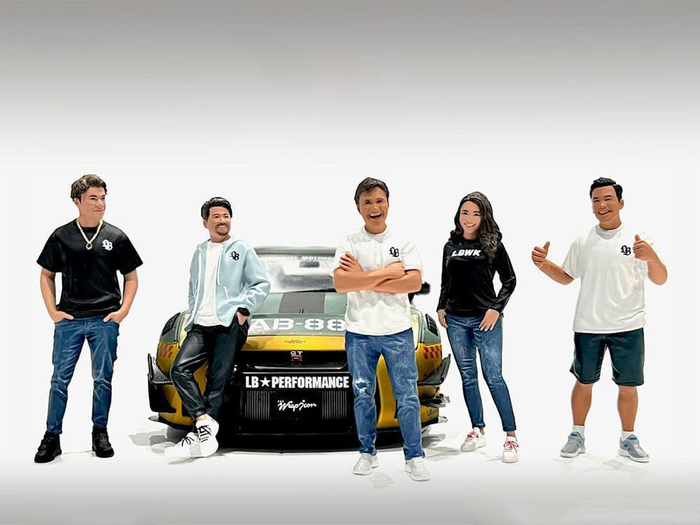 'Team Liberty Walk' 5 piece Figure Set for 1/18 Scale Models by American Diorama