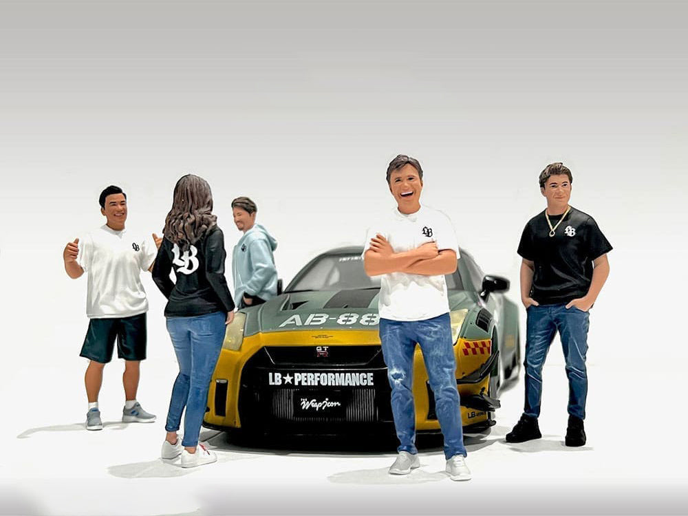 'Team Liberty Walk' 5 piece Figure Set for 1/18 Scale Models by American Diorama