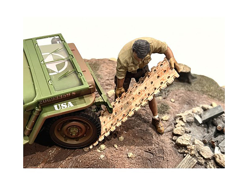 '4X4 Mechanic' Figure 8 with Board Accessory for 1/18 Scale Models by American Diorama