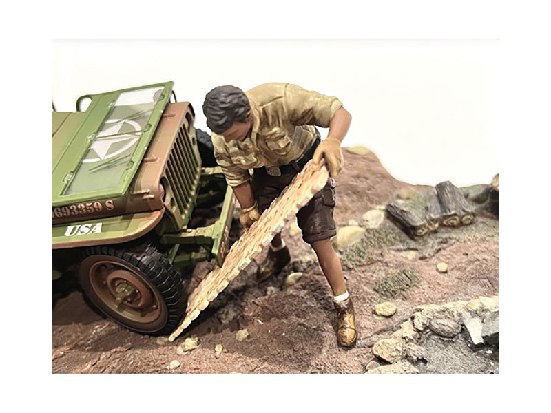'4X4 Mechanic' Figure 8 with Board Accessory for 1/18 Scale Models by American Diorama