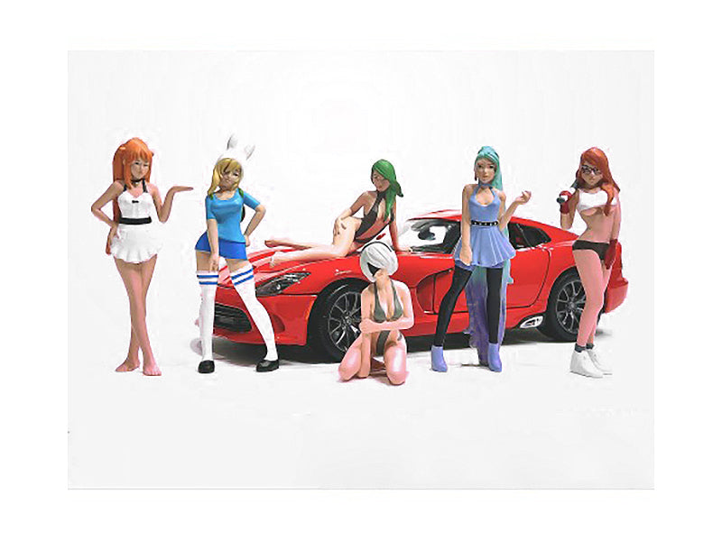 'Cosplay Girls' 6 piece Figure Set for 1/18 Scale Models by American Diorama