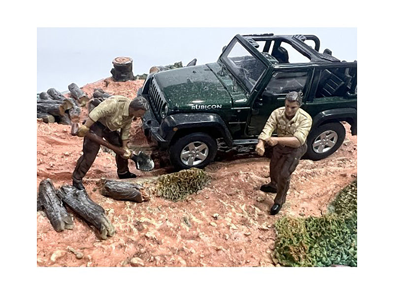 '4X4 Mechanics' 2 Piece Diecast Figure Set 2 for 1/43 Scale Models by American Diorama