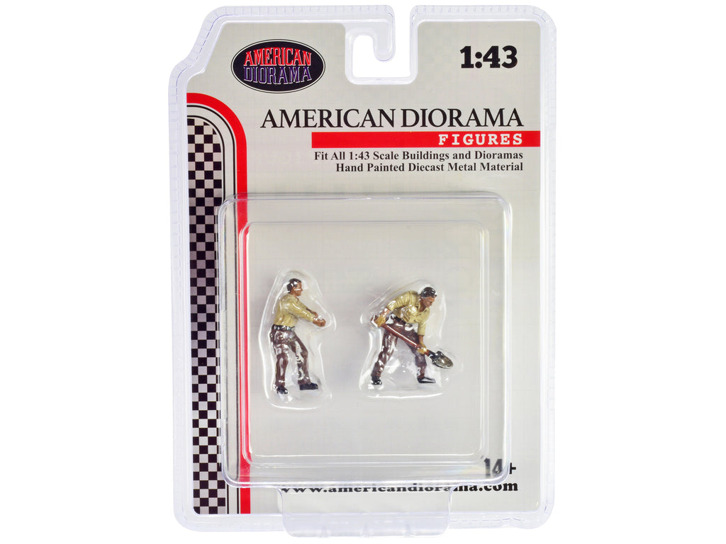 '4X4 Mechanics' 2 Piece Diecast Figure Set 2 for 1/43 Scale Models by American Diorama