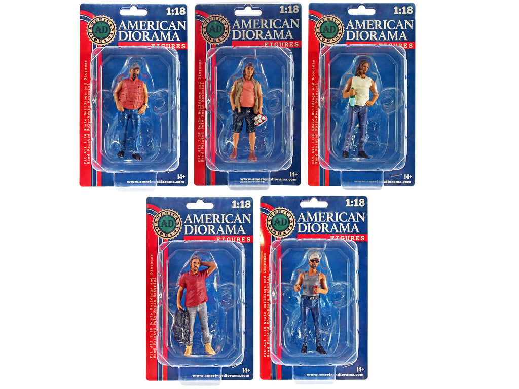 'Campers' 5 piece Figure Set for 1/18 Scale Models by American Diorama