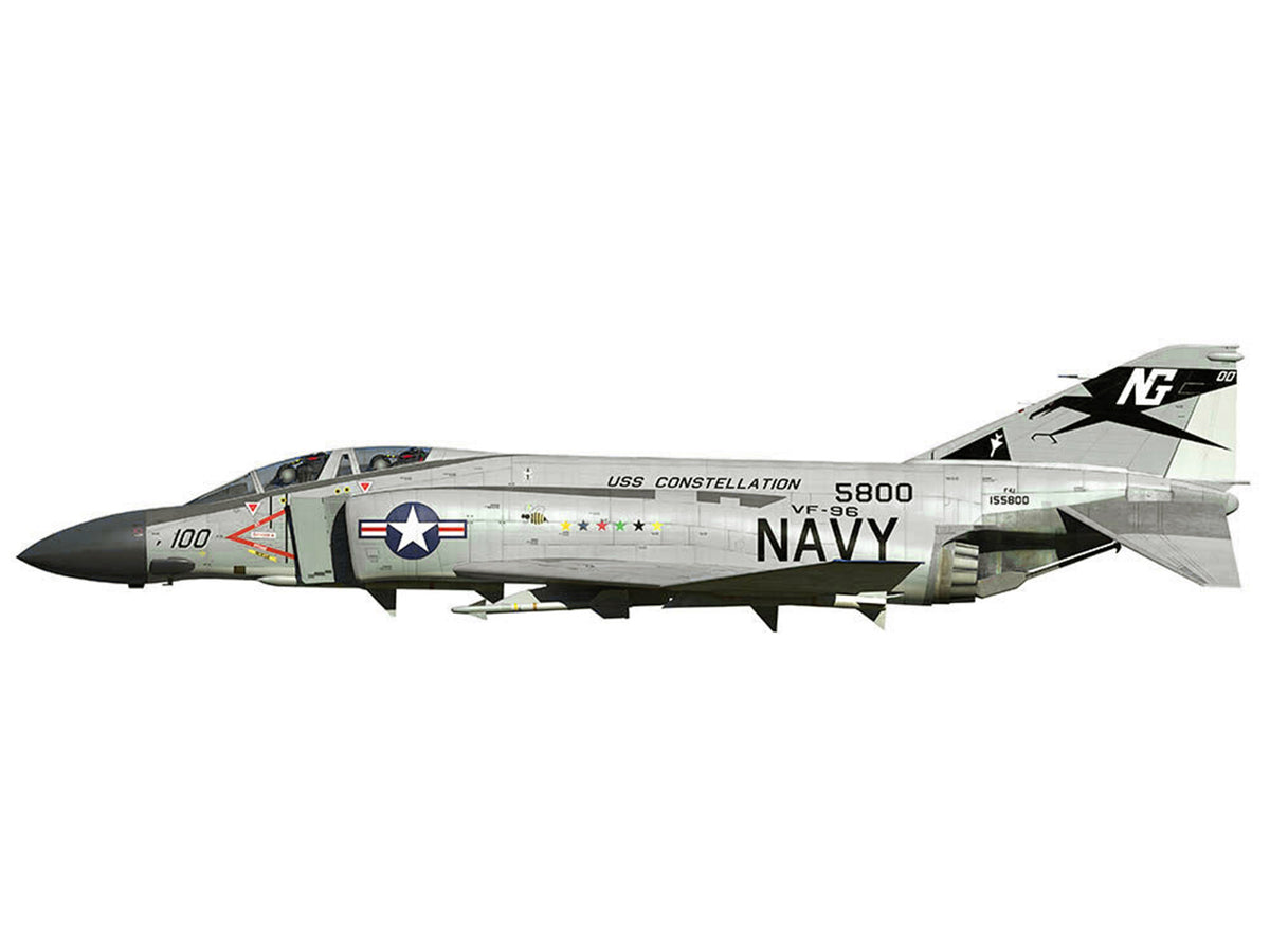 McDonnell Douglas F-4 Phantom II Aircraft 'VF-96 Fighting Falcons Showtime 100 Lieutenant Randy Cunningham USS Constellation Vietnam' (1972) United States Navy 'Collector Series' 1/144 Diecast Model by Air Force 1
