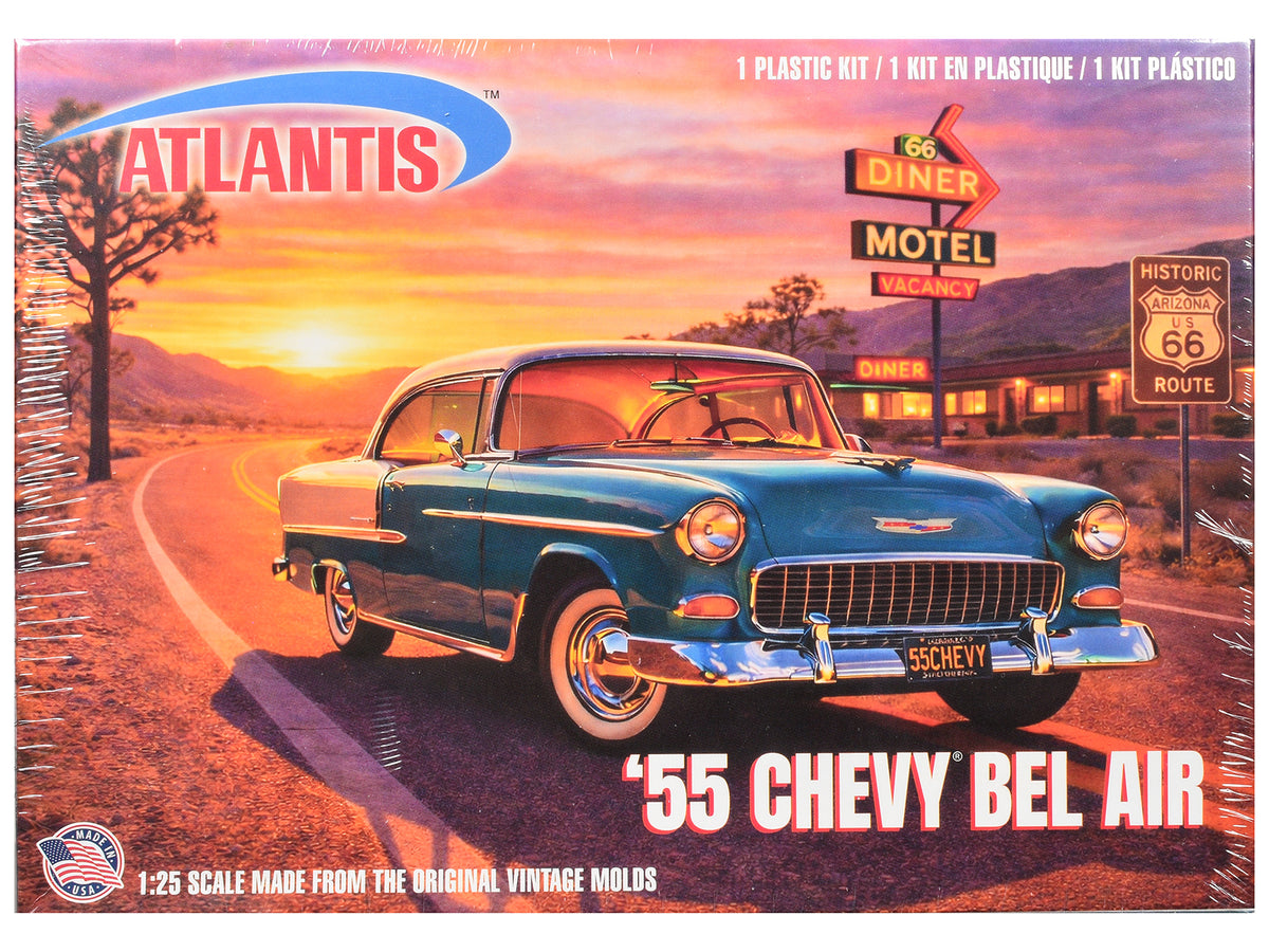 Skill 3 Model Kit 1955 Chevrolet Bel Air Hardtop 'Route 66' 1/25 Scale Model by Atlantis