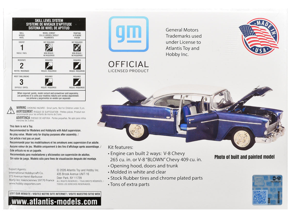 Skill 3 Model Kit 1955 Chevrolet Bel Air Hardtop 'Route 66' 1/25 Scale Model by Atlantis